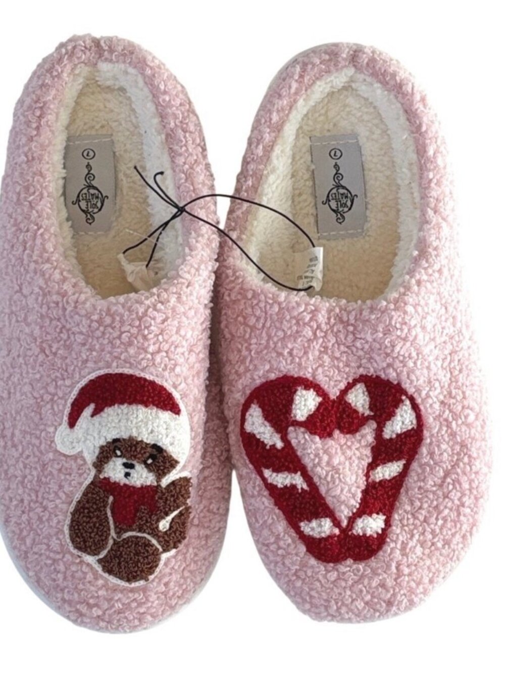 Bundle 2/$30! NEW Sole Mates Holiday Slippers Fuzzy Pink Size 7